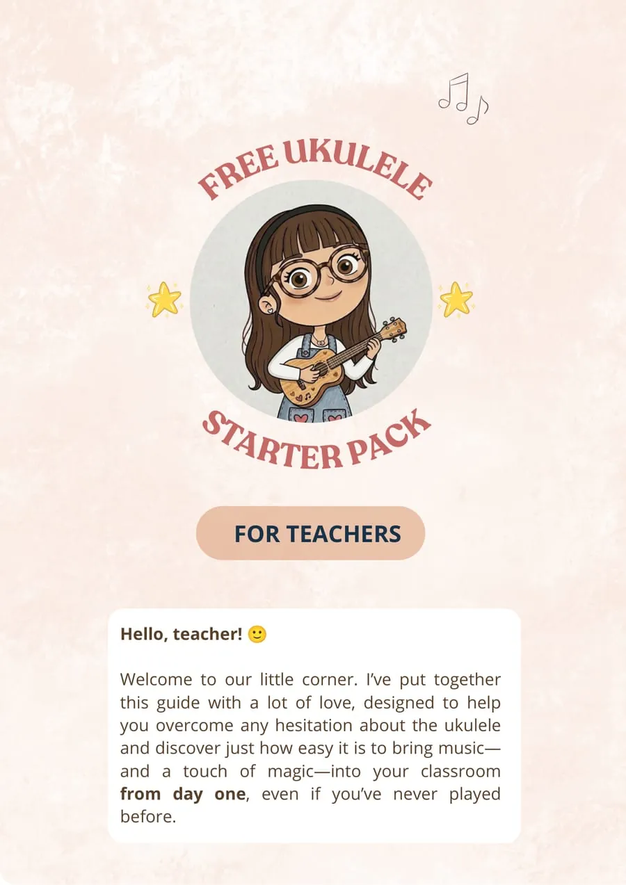 Cover of the Free Ukulele Starter Pack for teachers